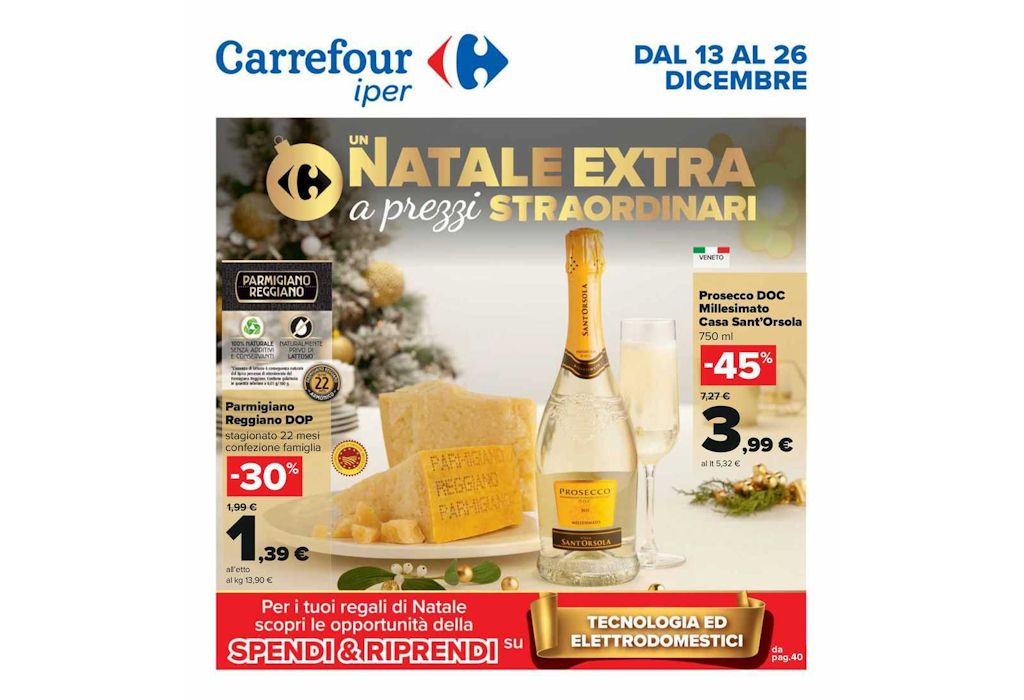 Volantino Carrefour Iper dal 13 al 26 dicembre 2022