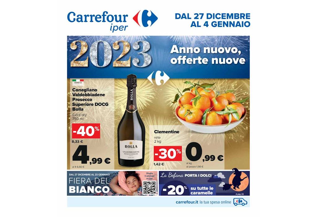 Volantino Carrefour Iper dal 27 dicembre 2022 al 4 gennaio 2023