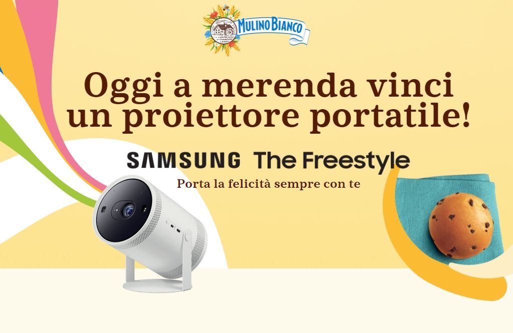 Concorso Mulino Bianco Vinci il Proiettore: come vincere il proiettore portatile Samsung The Freestyle