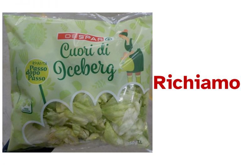 Richiamata insalata cuori di Iceberg per possibile contaminazione biologica