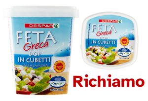 Richiamata feta in cubetti per presenza di Listeria