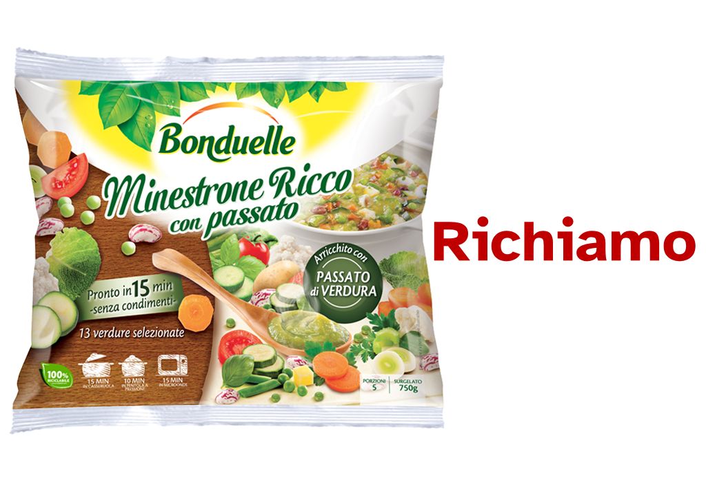 Richiamato minestrone per presenza di allergene non dichiarato