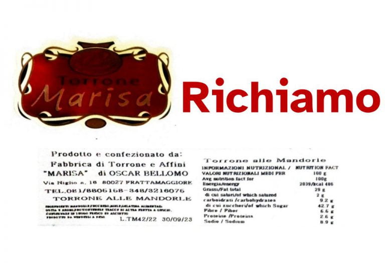 Richiamato torrone alle mandorle per possibile presenza di aflatossine