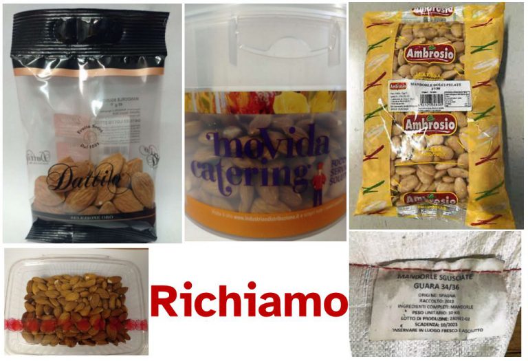 Richiamate mandorle sgusciate per possibile presenza di aflatossine