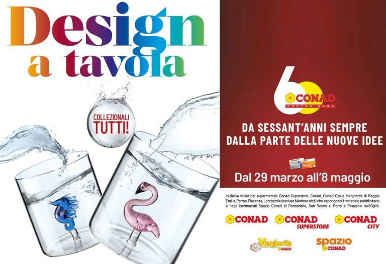 Collezione Conad "Design a Tavola": come ottenere i bicchieri con figure