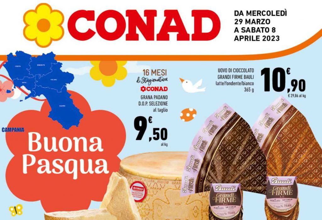 Volantino Conad Campania dal 29 marzo al 8 aprile 2023