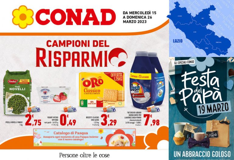 Volantino Conad Lazio dal 15 al 26 marzo 2023