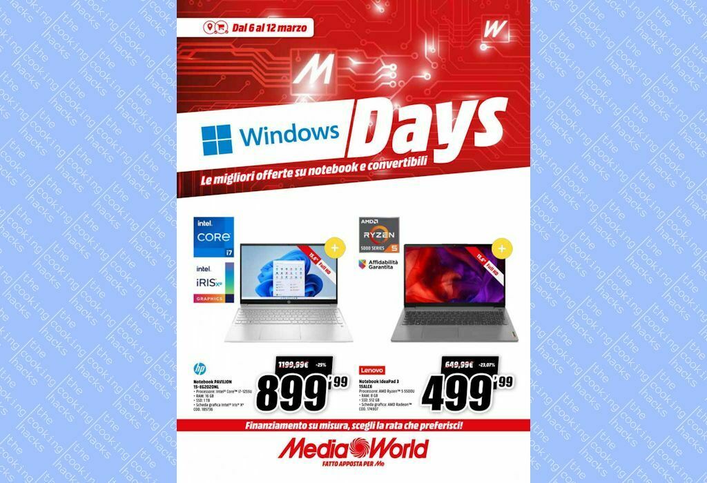 Volantino Mediaworld Windows Days dal 6 al 12 marzo 2023
