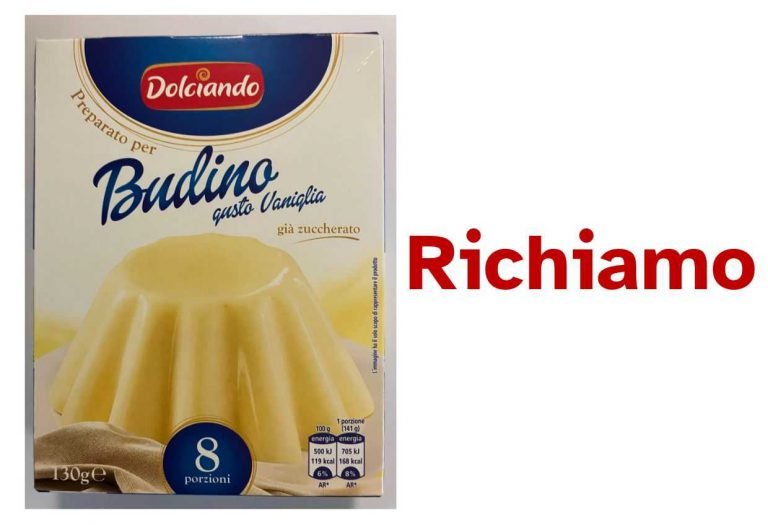 Richiamato preparato per budino per allergene non dichiarato
