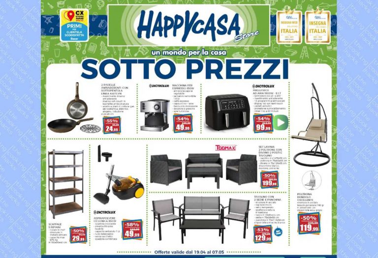 Volantino Happy Casa dal 19 aprile al 7 maggio 2023
