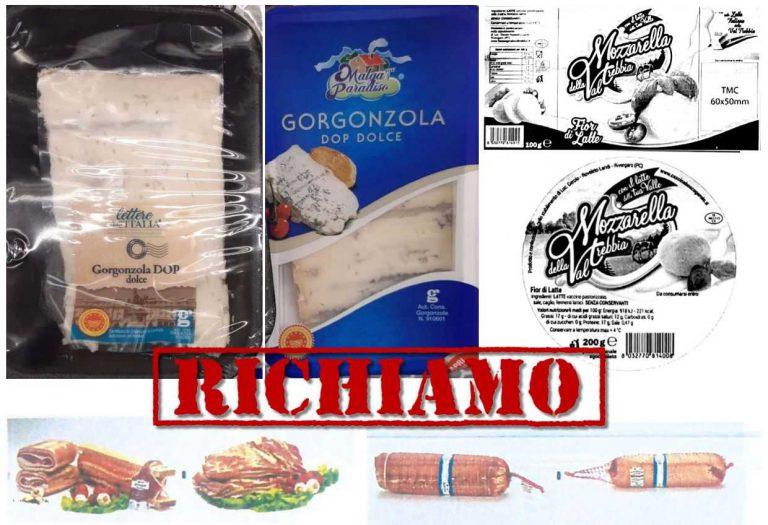 Richiamati gorgonzola, mozzarella e pancetta per possibile presenza di Listeria