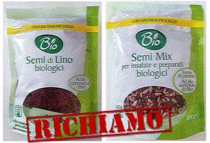 Richiamati semi di lino e mix per insalate per possibile allergene non dichiarato