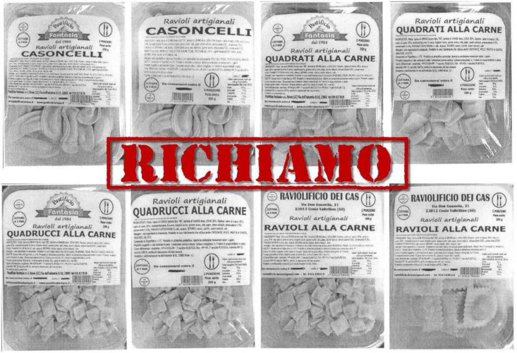 Richiamati ravioli, casoncelli e altra pasta fresca per possibile allergene non dichiarato