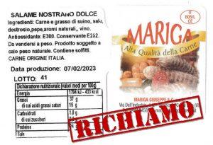 Richiamato salame nostrano dolce per presenza di Listeria