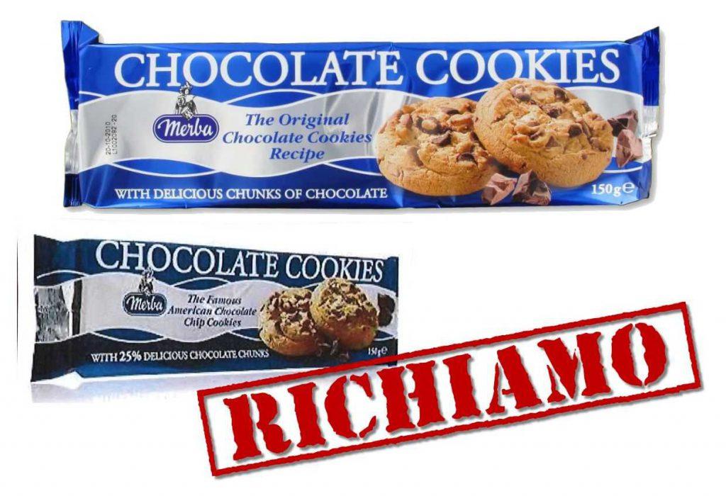Richiamati biscotti al cioccolato cookies per presenza di allergene