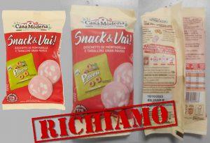 Richiamato snack mortadella e tarallini per data di scadenza errata