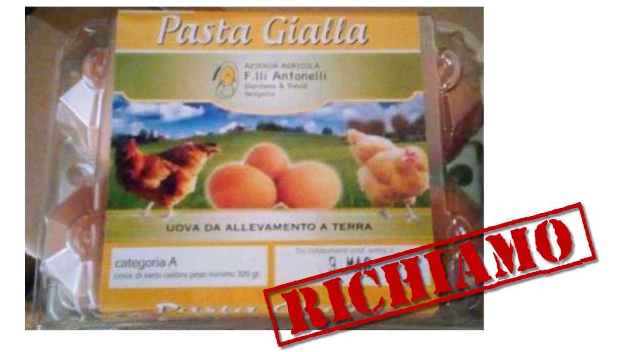 Richiamate uova a pasta gialla per presenza di Salmonella