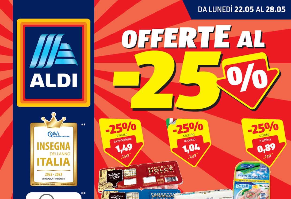 Volantino Aldi dal 22 al 28 maggio 2023