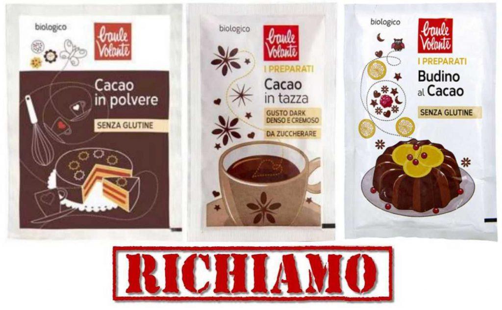 Richiamato preparato per cacao in tazza, cacao in polvere e budino per rischio chimico