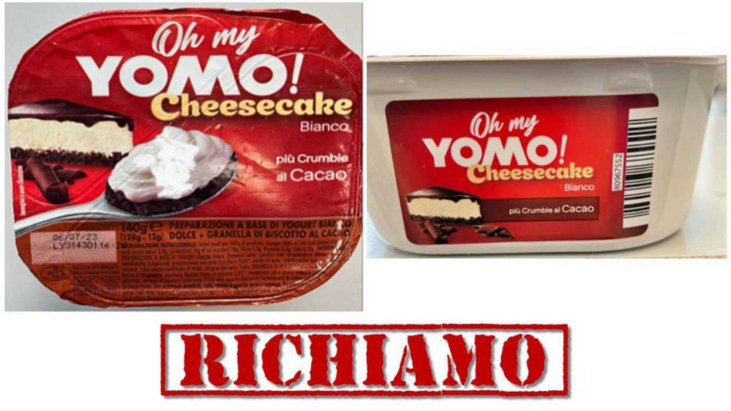 Richiamato yogurt cheesecake per possibile presenza di corpi estranei metallici