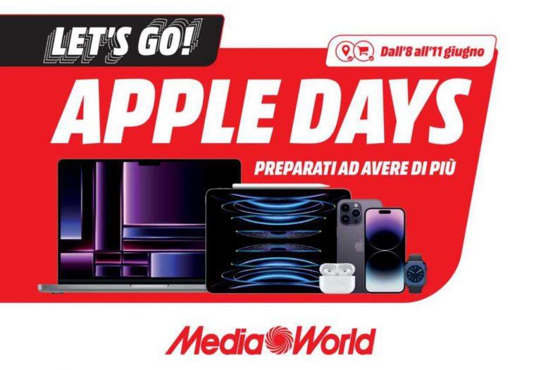 Volantino Mediaworld Apple Days dal 8 al 11 giugno 2023
