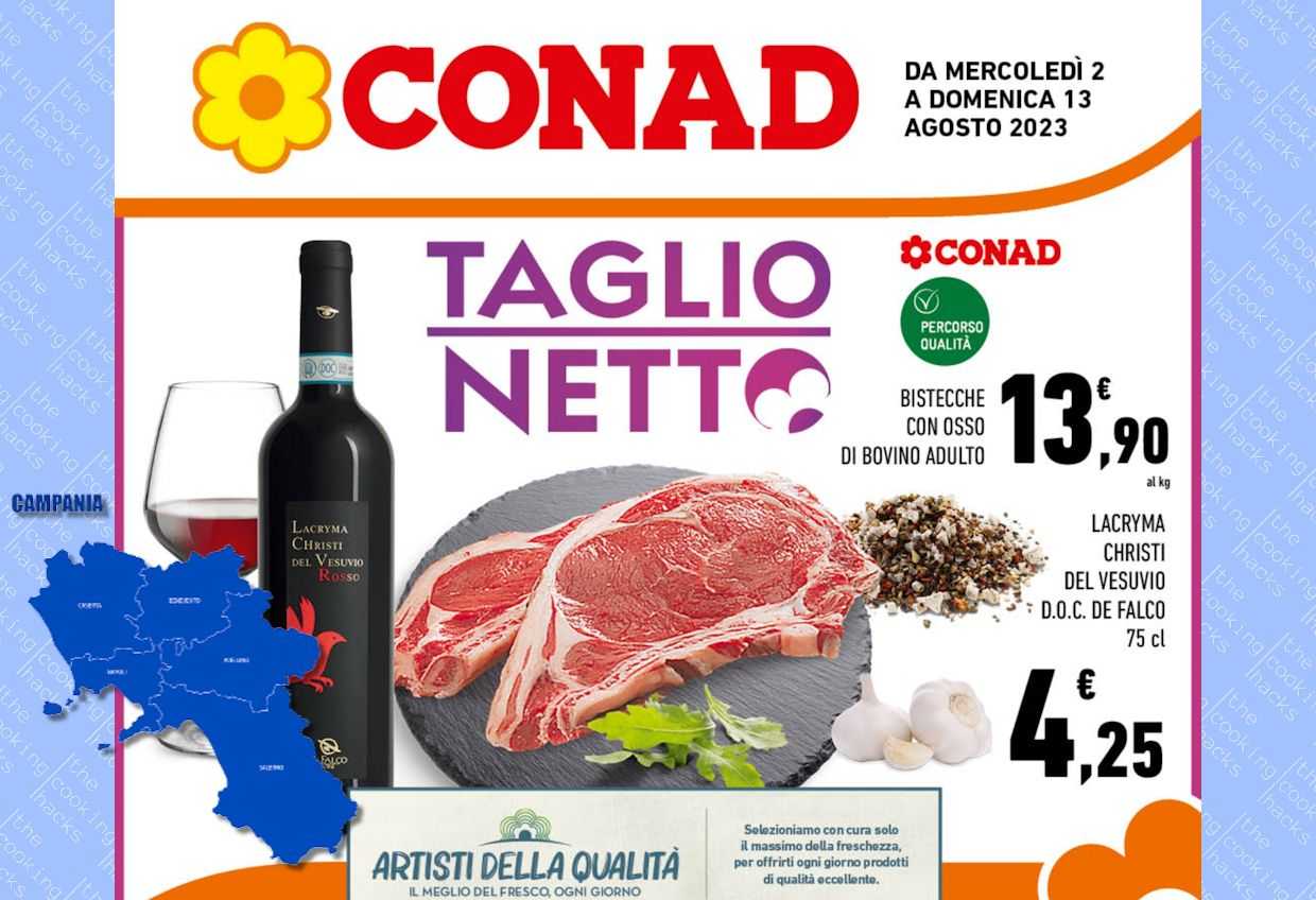 Volantino Conad Campania dal 2 al 13 agosto 2023