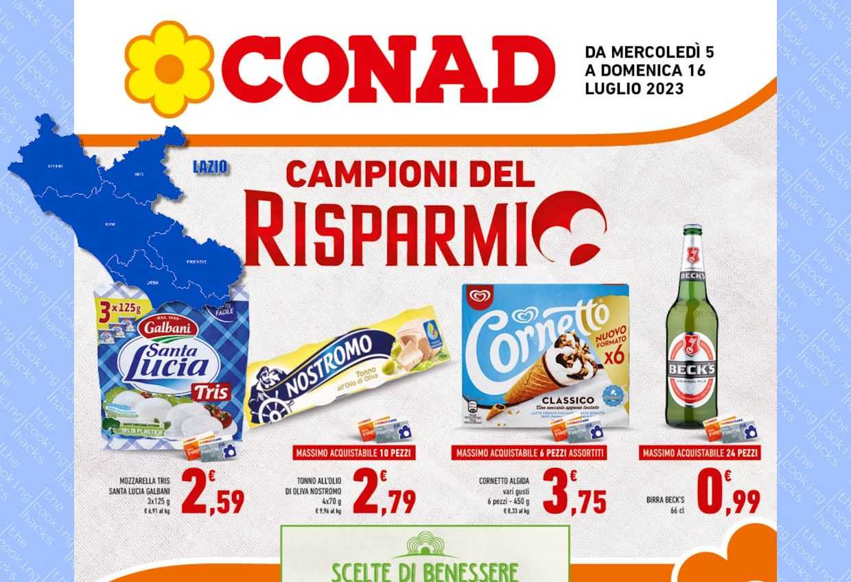 Volantino Conad Lazio dal 5 al 16 luglio 2023