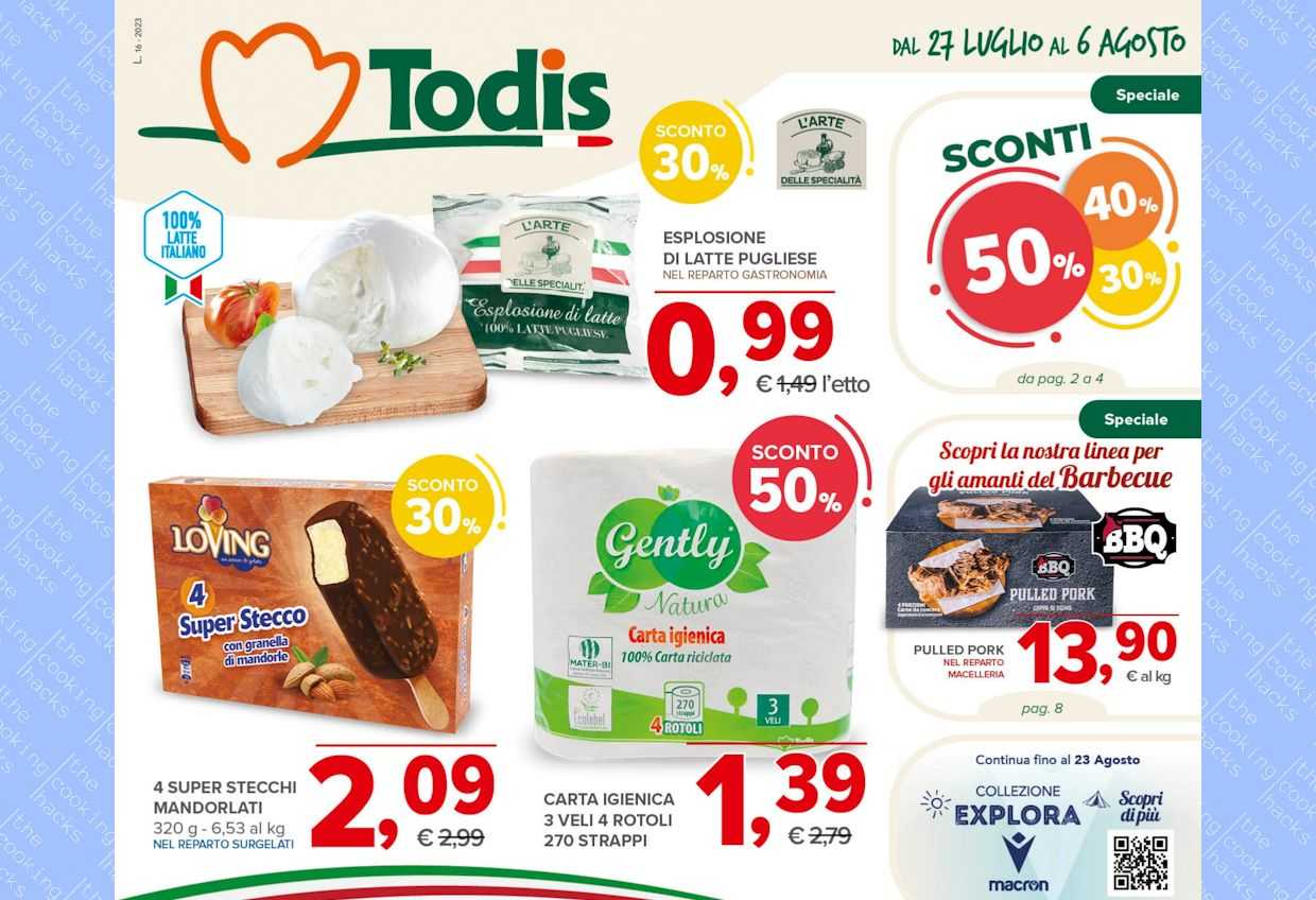 Volantino Todis dal 27 luglio al 6 agosto 2023