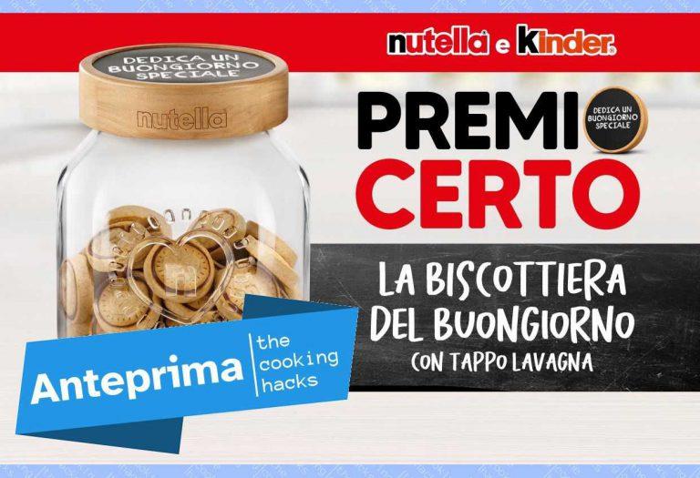 Nuovo Concorso Nutella: la Biscottiera con tappo lavagna come Premio Certo
