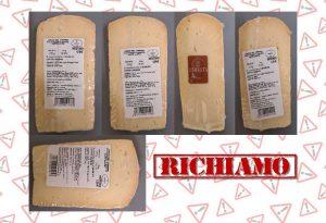 Richiamato formaggio a pasta semicotta per presenza di Listeria Monocytogenes