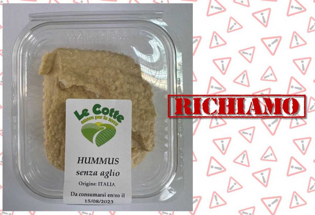 Richiamato hummus senza aglio per rischio presenza di allergeni