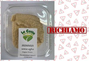 Richiamato hummus senza aglio per rischio presenza di allergeni