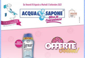 Volantino Acqua e Sapone dal 18 agosto al 5 settembre 2023