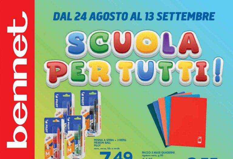 Volantino Bennet Scuola dal 24 agosto al 13 settembre 2023