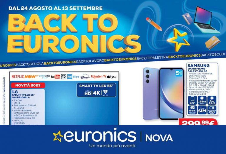 Volantino Euronics dal 24 agosto al 13 settembre 2023