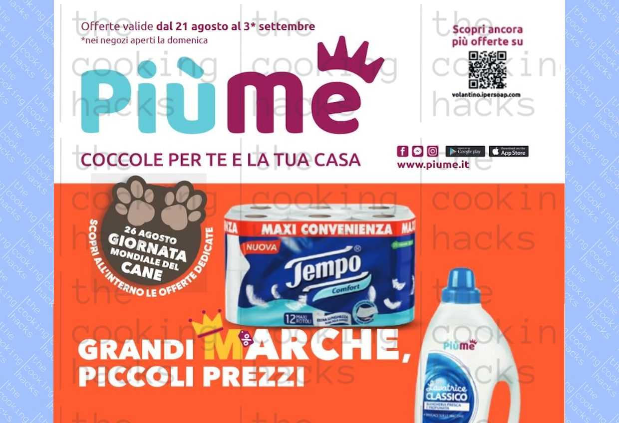 Volantino Ipersoap PiùMe dal 21 agosto al 3 settembre 2023