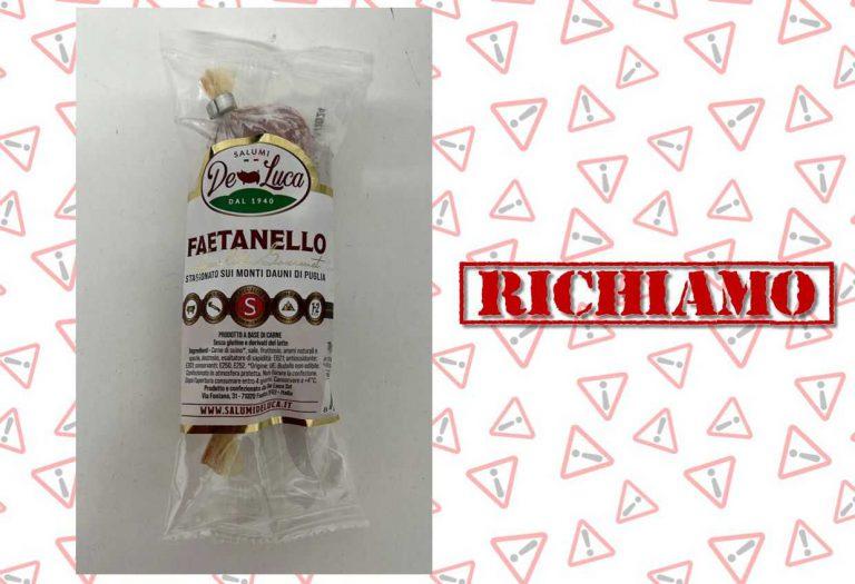 Richiamato salame Faetanello per presenza di Listeria Monocytogenes