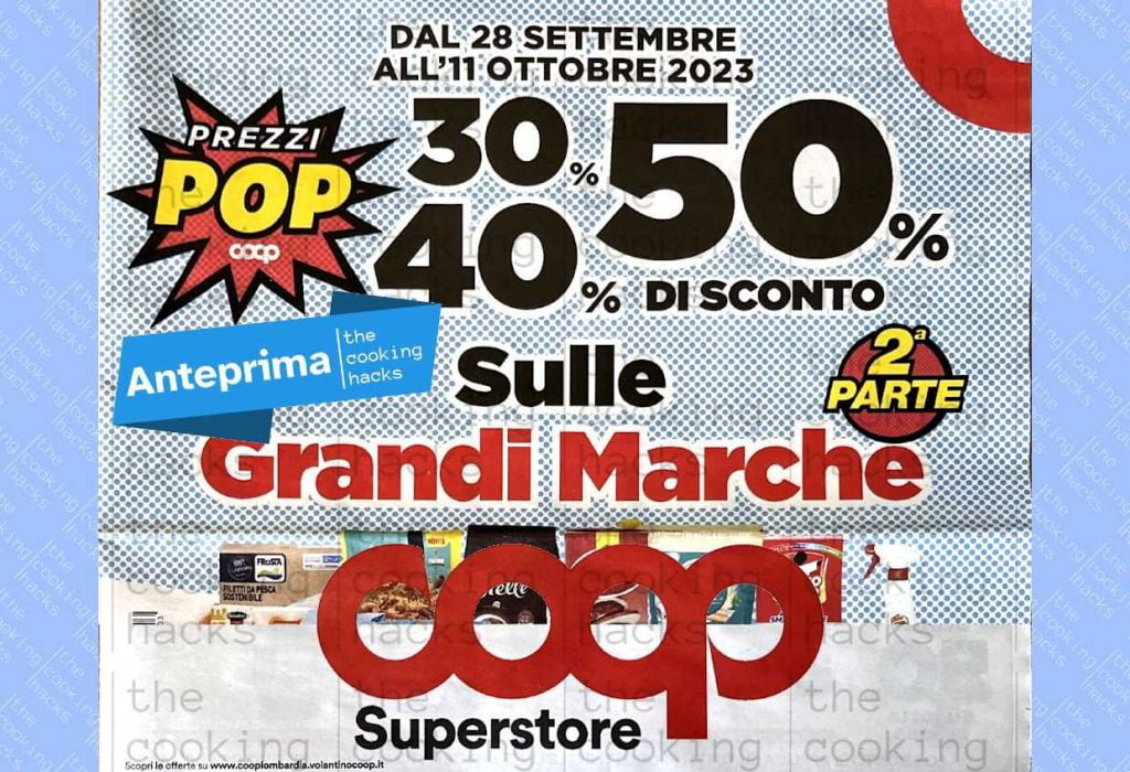 Volantino Coop dal 28 settembre al 11 ottobre 2023