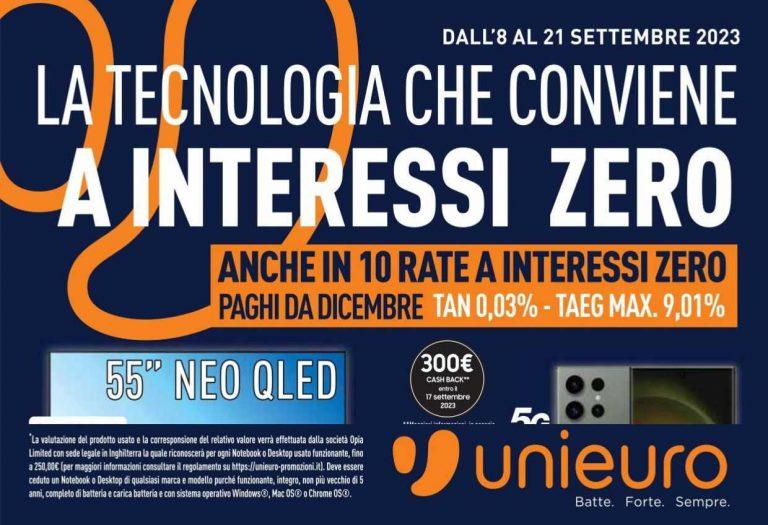 Volantino Unieuro dal 8 al 21 settembre 2023