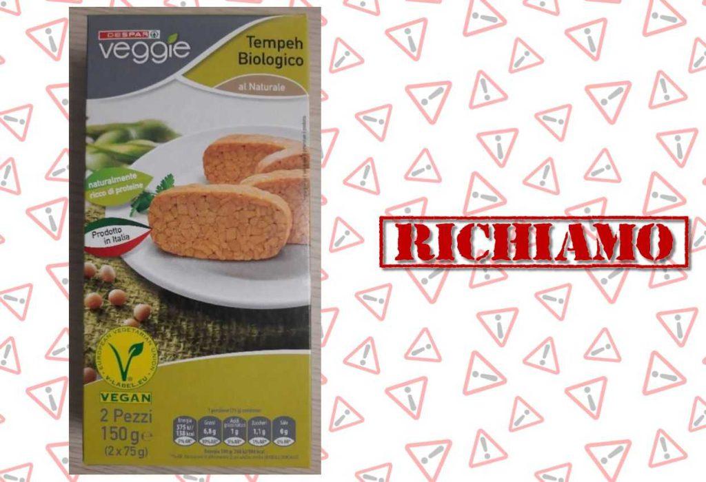 Despar richiama il Tempeh Biologico per errata etichettatura e problemi di allergie