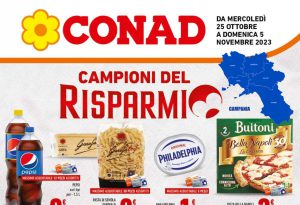 Anteprima volantino Conad Campania dal 25 ottobre al 5 novembre 2023