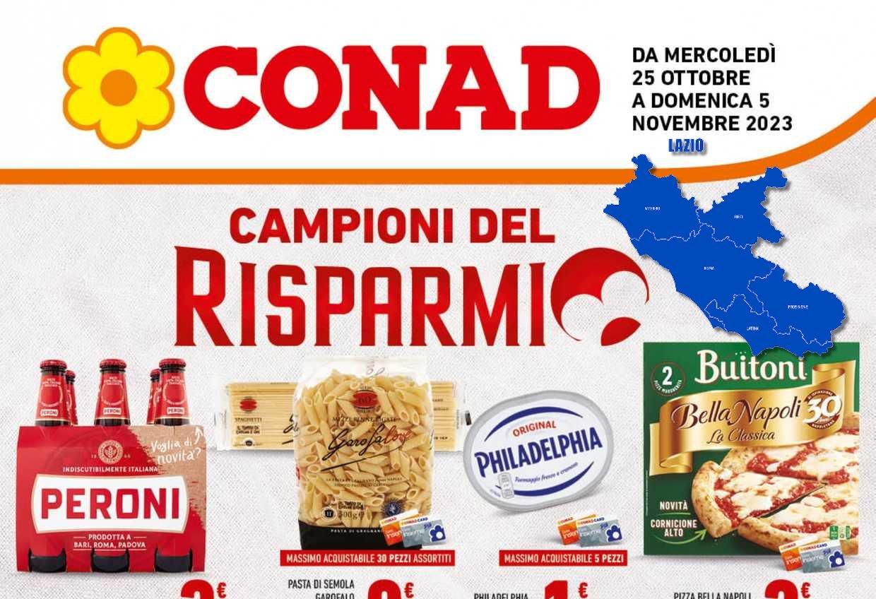 Anteprima Volantino Conad Lazio dal 25 ottobre al 5 novembre 2023