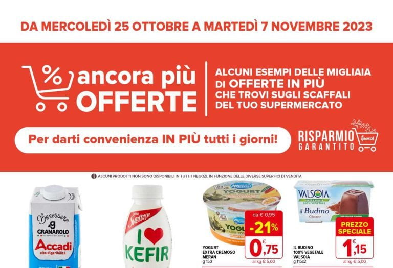 volantino Iperal Anti-Inflazione dal 25 ottobre al 7 novembre 2023