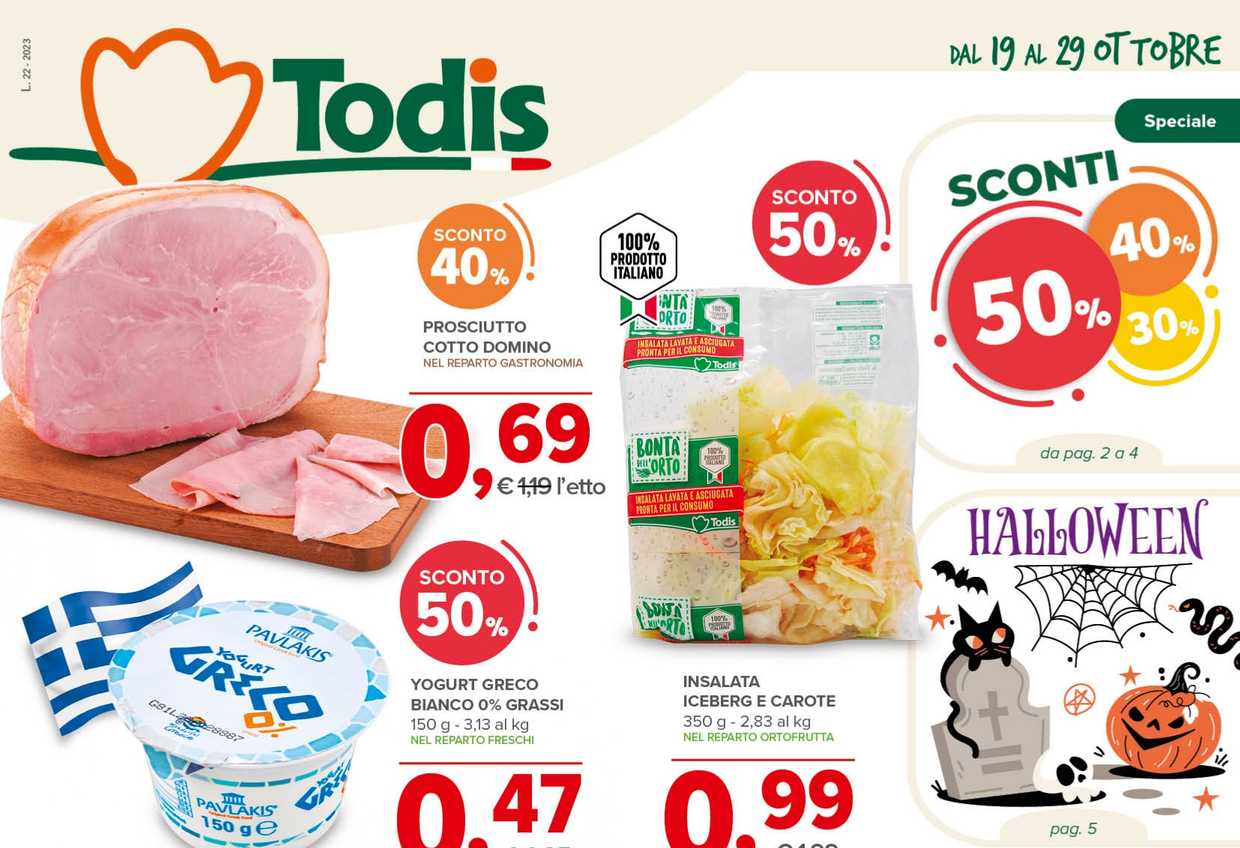 Volantino Todis dal 19 al 29 ottobre 2023