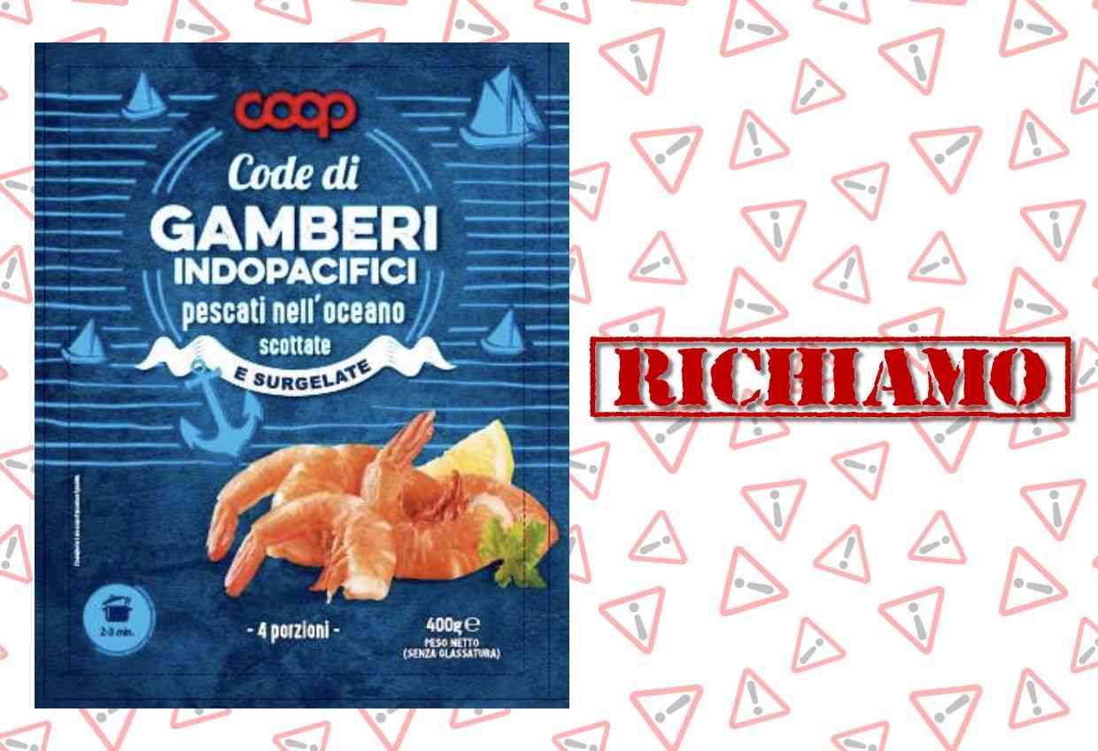 Coop richiama le code di gamberi indopacifici per possile presenza di allergeni non dichiarati