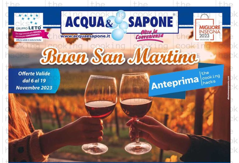 Anteprima volantino Acqua e Sapone Sicilia dal 6 al 19 novembre 2023