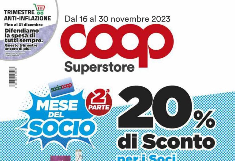 Anteprima del volantino Coop dal 16 al 30 novembre 2023