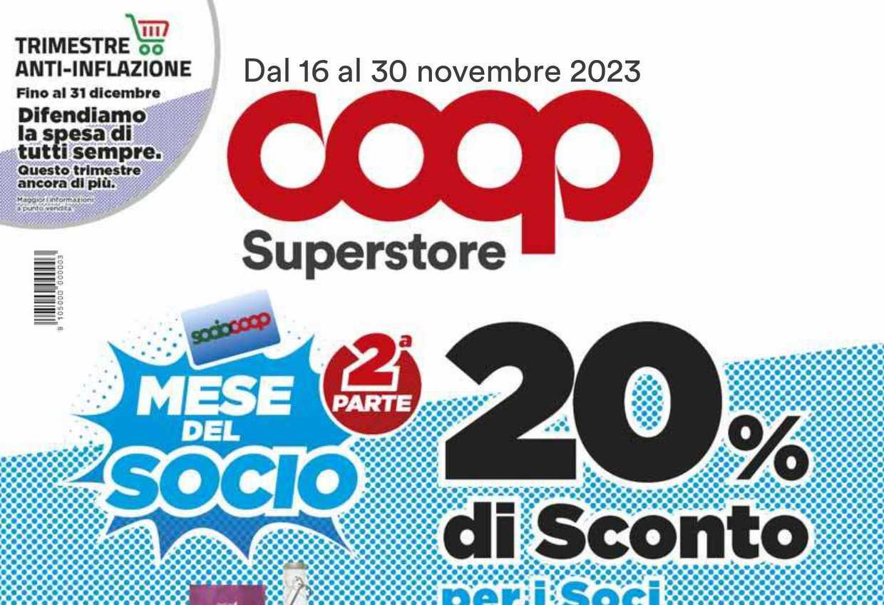 Anteprima del volantino Coop dal 16 al 30 novembre 2023