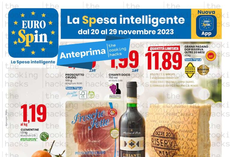 Anteprima del volantino Eurospin dal 20 al 29 novembre 2023: Sapori in festa e Black Friday