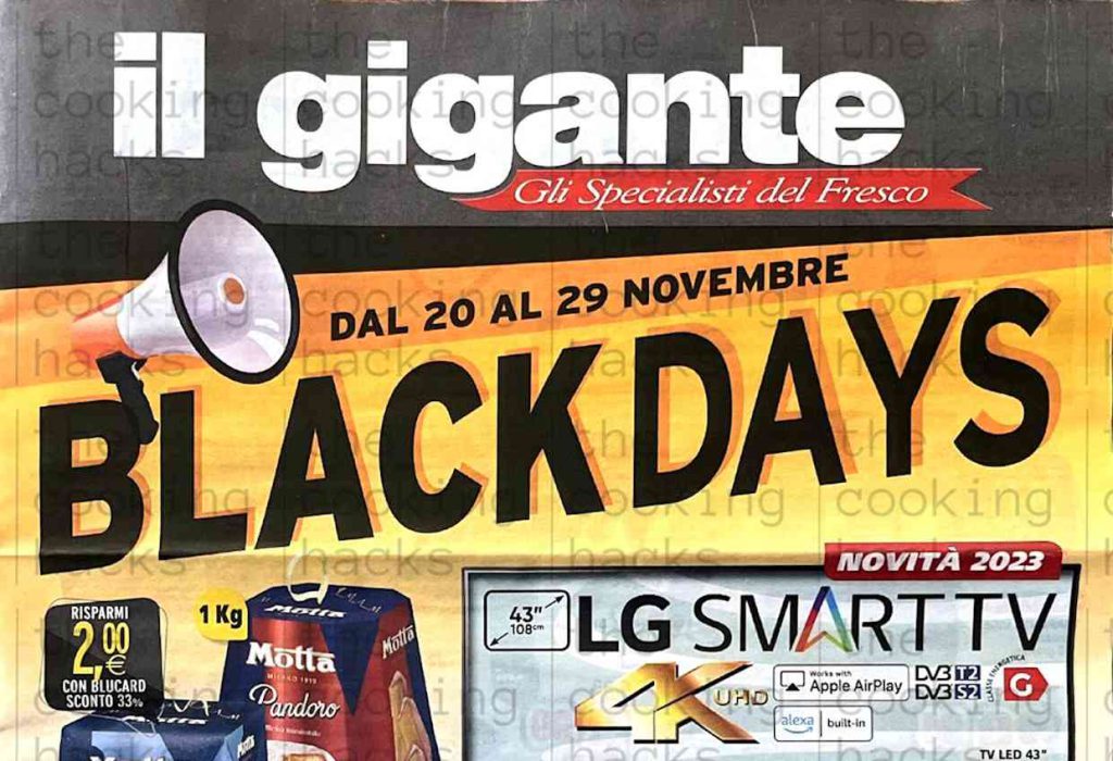 Anteprima del volantino Il Gigante dal 20 al 29 novembre 2023: Black Days